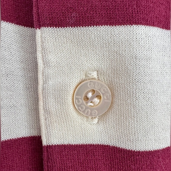 Vintage Gucci Red White Button Long Sleeve T-Shirt - EUC - Picture 5 of 6